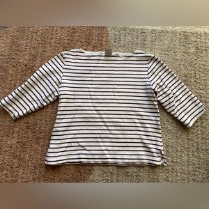 Partners Red/White/Blue Boat Neck Small Stripe Top Size Small